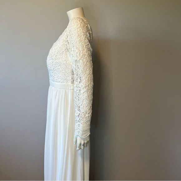 Lulus Awaken My Love White Long Sleeves lace maxi Dress size XL - Picture 8 of 14